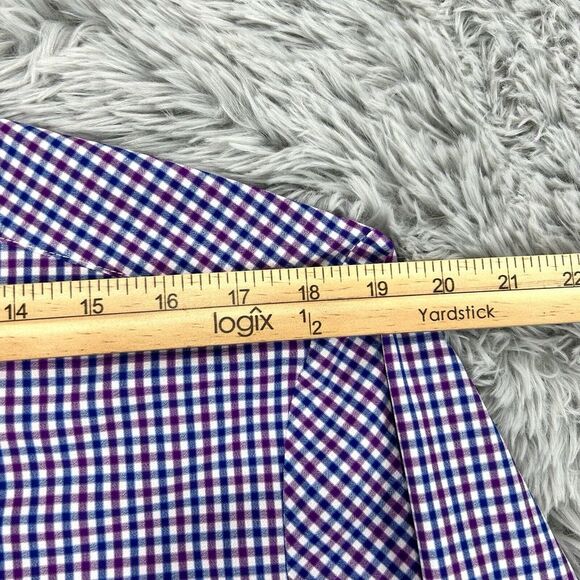 Mizzen Main Shirt Men XXL Gingham Check Leeward Trim Fit Long Sleeve Performance - Picture 3 of 8